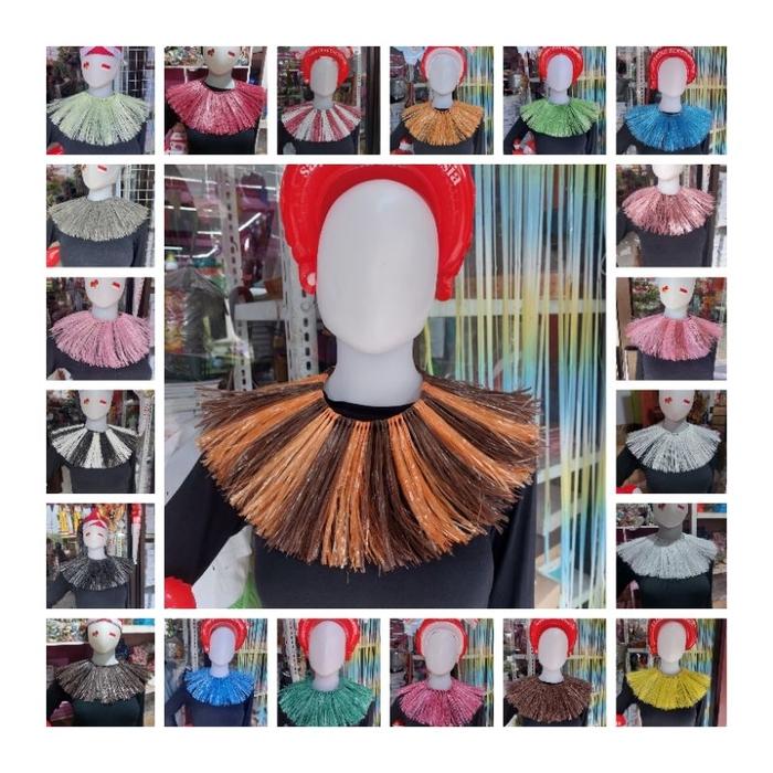 Kalung handmade tali rafia premium warna warni