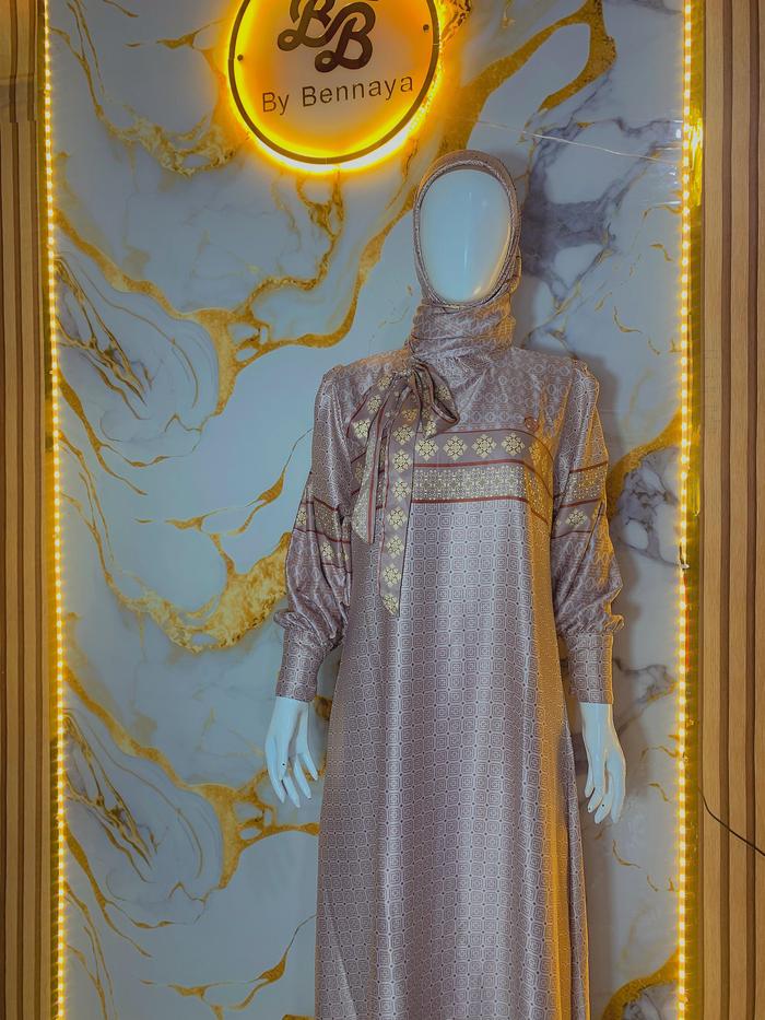 RIFANI DRESS SET LUXURY SILK - LEBARAN SEGI EMPAT gamis kaftan abaya raya collection outfit bukbe