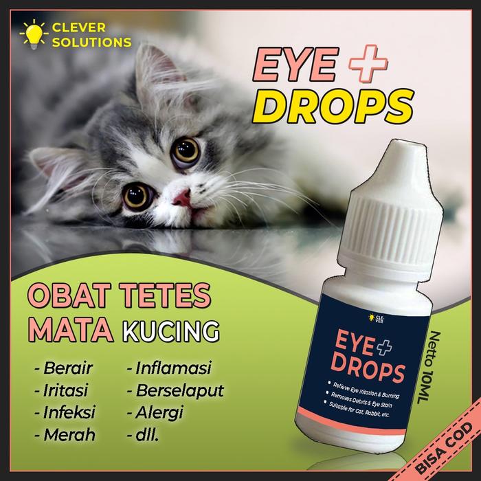 Obat Tetes Mata Kucing EYE PLUS DROPS Obat Sakit Mata Kucing Belekan Iritasi Infeksi Berair by Cleve