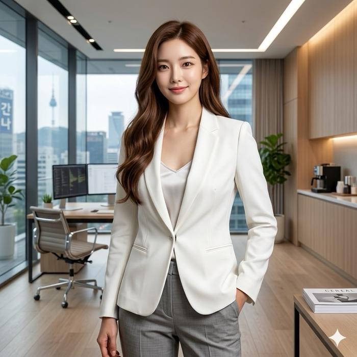 BL0005 Blazer Putih Gading Premium Brand HM Ld 86 model pengait Outfit Kantor Casual Elegan