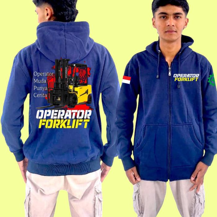 HOODIE RESLETING OPERATOR FORKLIFT OPERATOR MUDA PUNYA CERITA (TERSEDIA UKURAN S-XXL) GRATIS TOPI