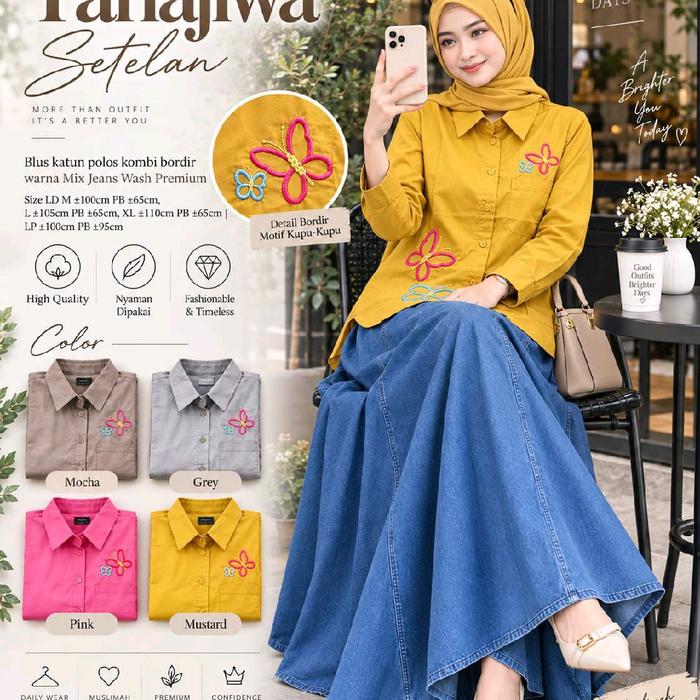 BETSELLER TANAJIWA SET ROK BAWAHAN CANTIK BAHAN JEANS BY EMIRATE