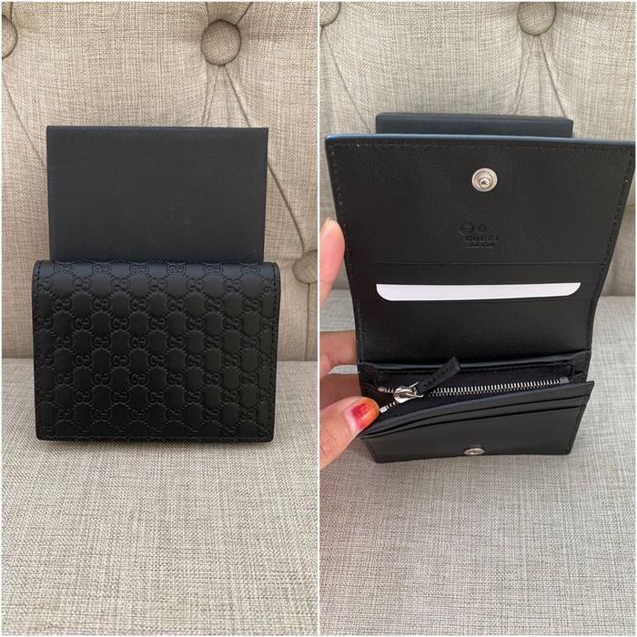 GUCCI CARD WALLET GG SIGNATURE BLACK (UNISEX)