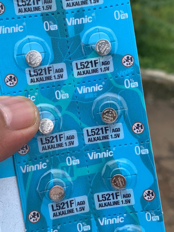 BATERAI BATU JAM TANGAN VINNIC LITHIUM AG0 L521F ORIGINAL 1,5V 10 PCS