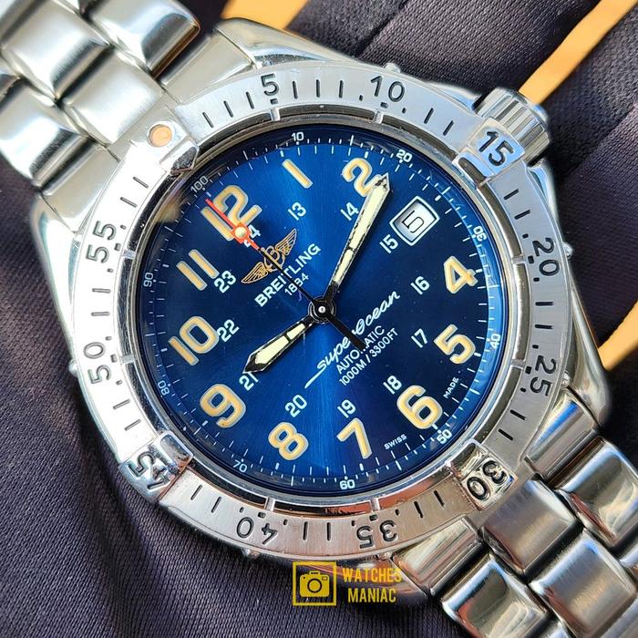 Jam Tangan Luxury Sporty Original Breitling Superocean Blue Divers Automatic Swiss Made