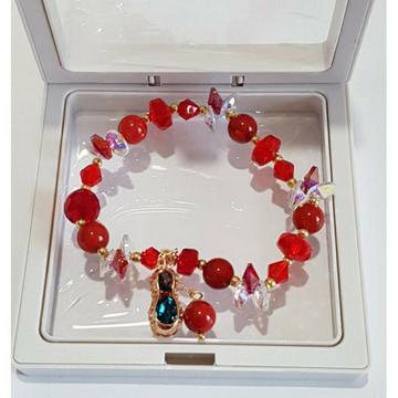 Teavanafashion Gelang Batu Merah / gelang titanium batu kristal