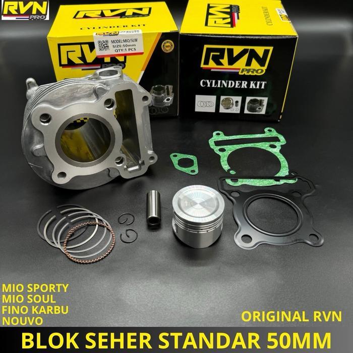 BLOCK SEHER BORING BLOK SEHER MIO SPORTY MIO SOUL MIO LAMA NOUVO ORIGINAL RVN PLUS PISTON KIT SEPAKE