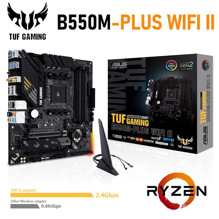 ASUS TUF GAMING B550M-PLUS WIFI II Motherboard Micro ATX AMD AM4 B550 DDR4