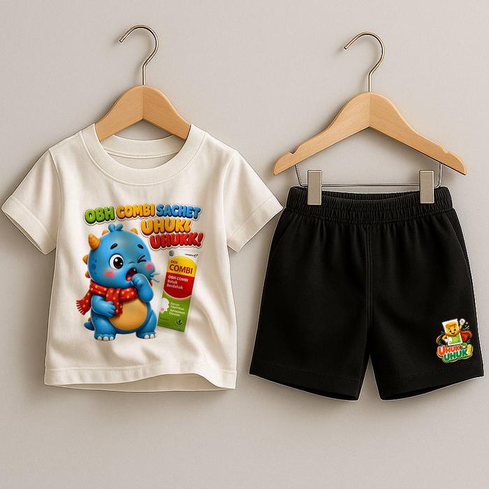 Setelan Anak Baju Celana Pendek OBH Combi Sachet Katun Adem - Stelan Anak-anak Unisex 1-12 Tahun OBH