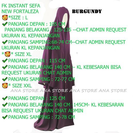 FRECH KHIMAR INSTANT SEFA NEW FORTALEZA WARNA BURGUNDY -WARNA LAIN DI POSTINGAN BERIKUTNYA -SIZE L X