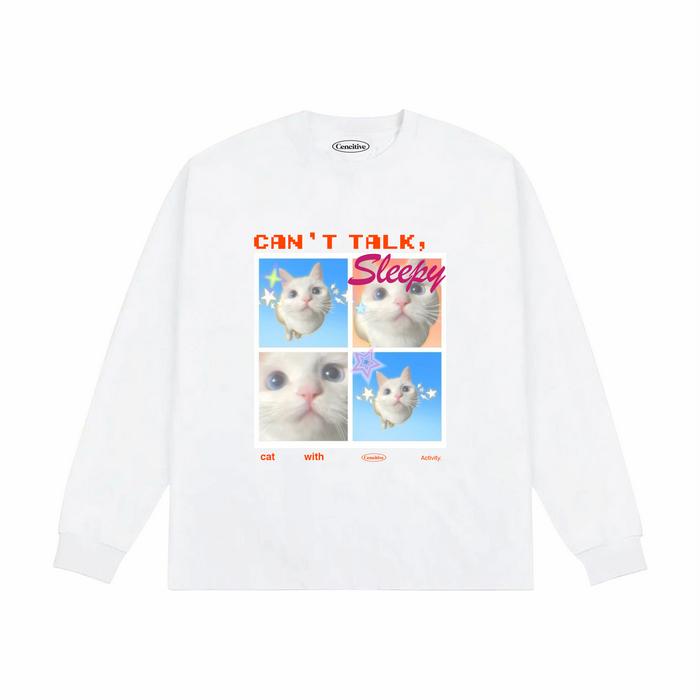 TS-Cencitive Longsleeve Can't Talk Sleepy cats