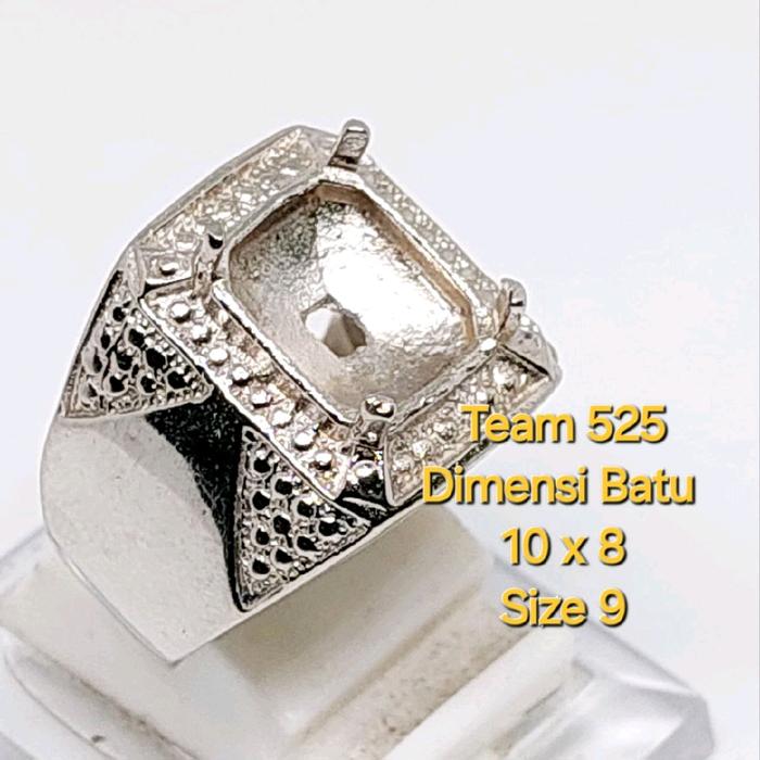 Ring emban alpaka super 10 x 8 eceran / model kotak cakar polos segitiga kuku / pengikat ring cincin