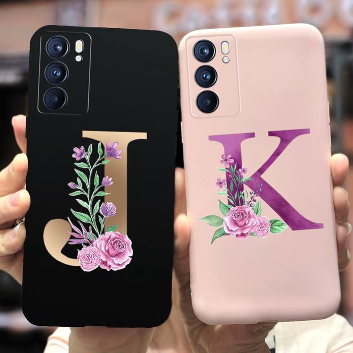 Cute Letters Cover For Oppo Reno6 Pro 5G Case Reno 6 Pro Plus Soft