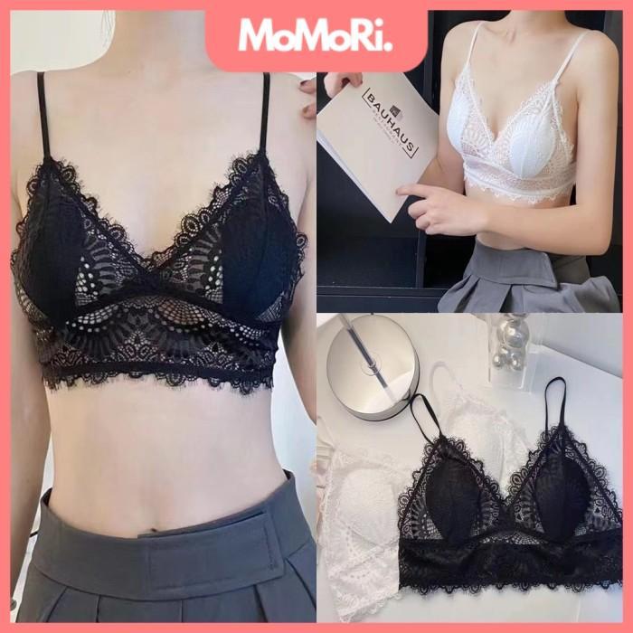 RT960 Bra Wanita BH Pakaian Dalam Renda Bikini Tanpa Kawat Transparan DISKON