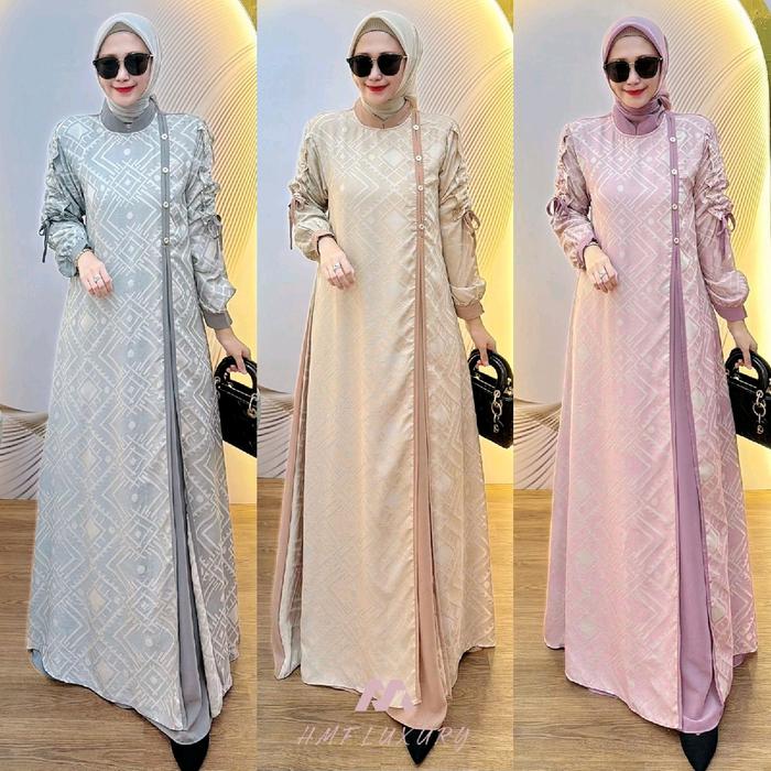 DRES GAMIS TERBARU NADIEN DRESS BY HMF LUXURY ORI
