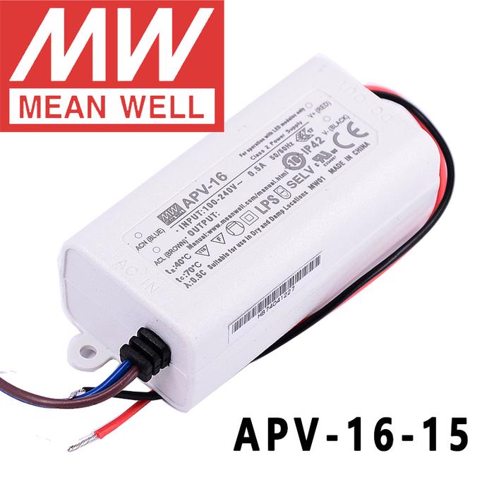 Original Mean Well APV-16-15 meanwell 15V/1A Constant Voltage design