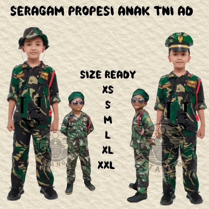 SERAGAM PROPESI ANAK TNI /SETELAN ANAK TNI/BAJU ANAK TNI