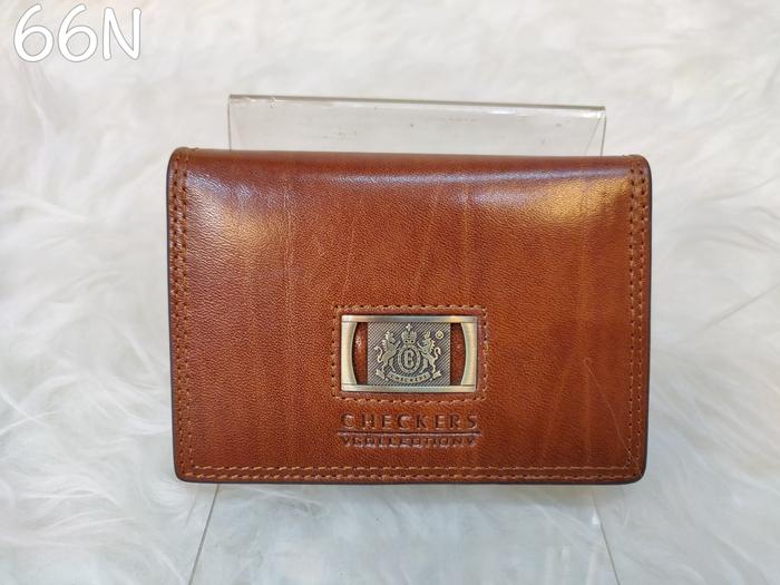 Dompet Kulit Asli Checkers 66N untuk Kartu Pria