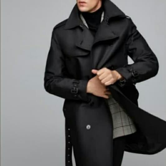 MANTEL TRENCH STRUKTUR SATIN BY ZR MAN - TRENCH COAT PRIA - JAKET WINTER AUTUMN