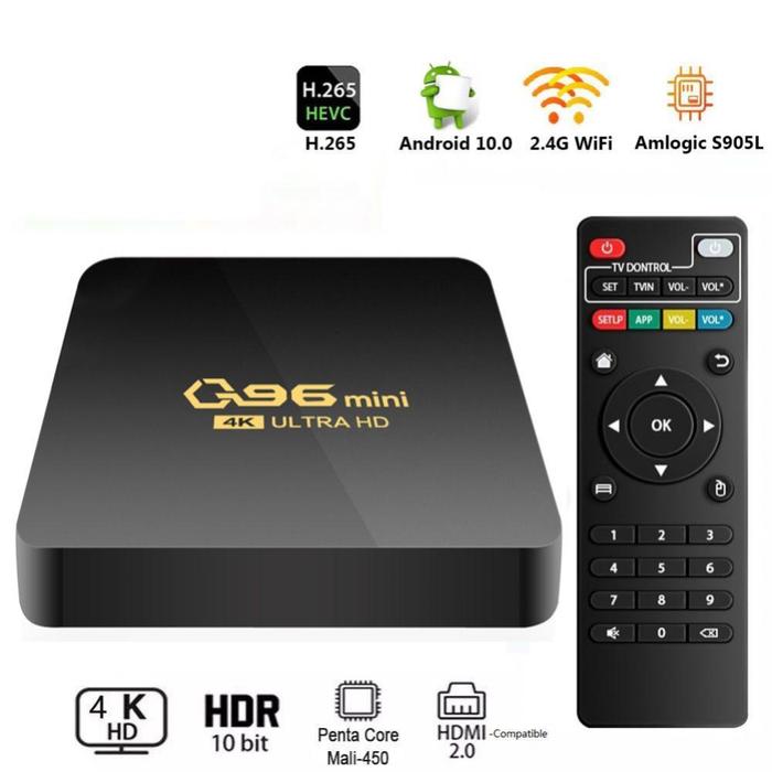 Original Global Q96 TV Box S 4K HDR Android TV 8.1 Ultra HD WIFI