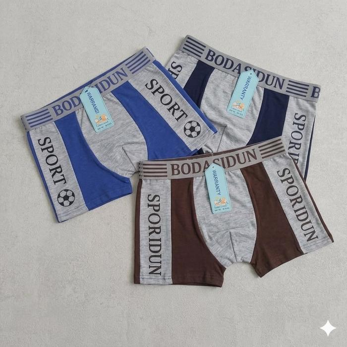 3 PCS | Celana Dalam BOXER anak Laki Laki BODASIDUN 316 / CD Sempak Kolor Dalaman Celana Pendek anak