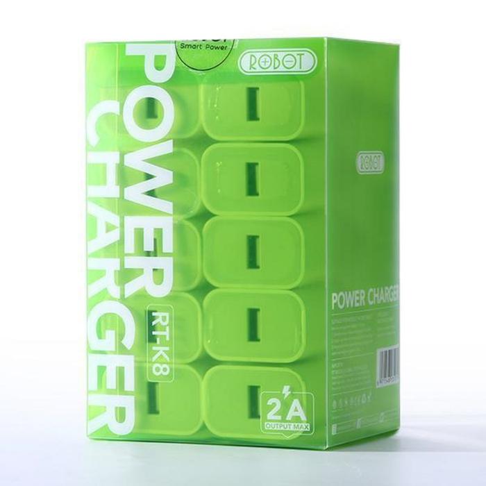 BOX RT-K8 Kepala Charger Robot Kepala Charger Robot 2A Kepala Charger Robot Android RT-K8 10W 2A Cha