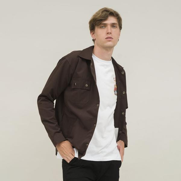 Jaket parka pria coklat kanvas trucker jacket CRUNK houseofcuff