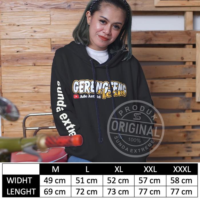 Hoodi Gerengseng | SUNDA EXTREME | Sweater Gerengseng Hoodie Sablon Hitam Fleece Wanita Distro Tebal