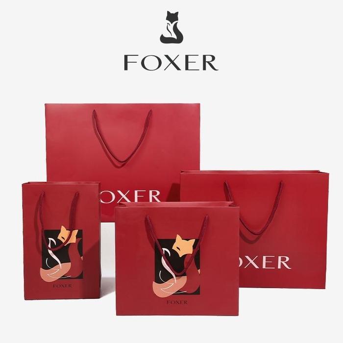 FOXER Tas Hadiah Tas Hadiah Kertas Merah Foto