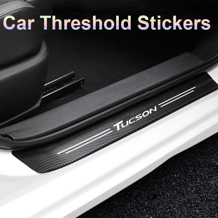 Stiker Ambang Pintu Mobil Serat Karbon untuk Hyundai TUCSON