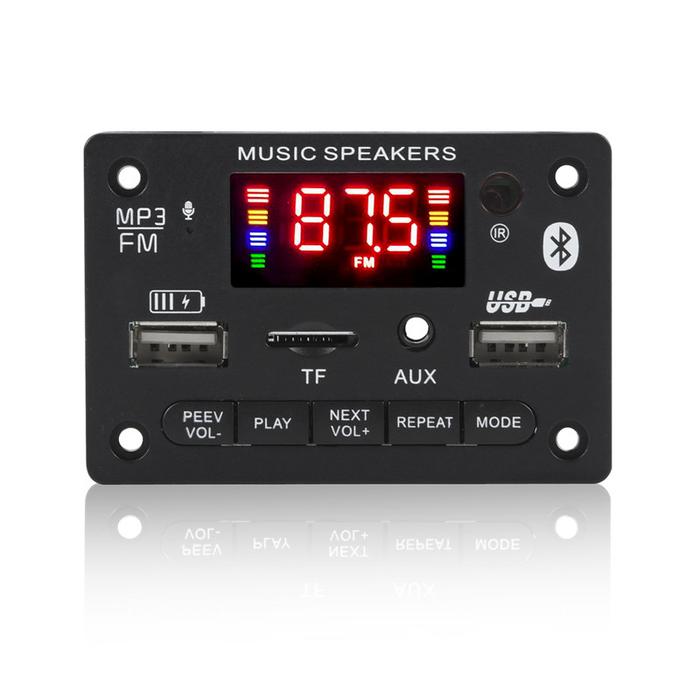 Bluetooth 5.0 USB AUX TF Slot FM Audio Mobil Tampilan Digital Modul