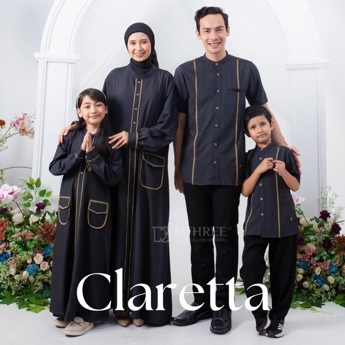 Dthree - Sarimbit Clareta (Jet Black) Sarimbit Couple Keluarga Muslim/Baju seragam keluarga/Sarimbit
