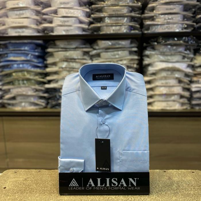 kemeja Alisan Panjang Polos (XS) Pria Katun