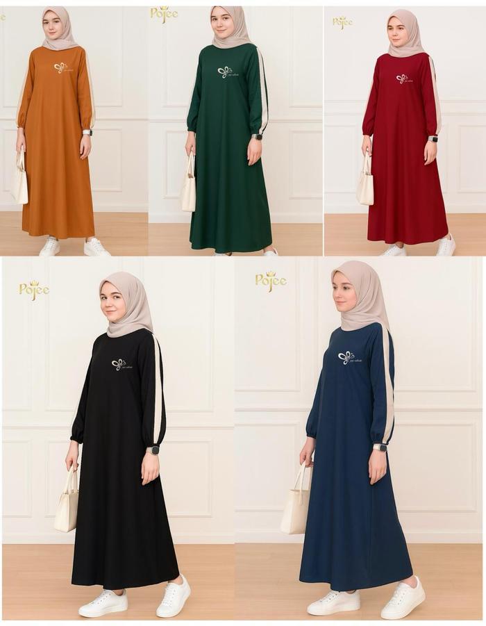 Pojee Arsila Dress Gamis Wanita Homedress Bahan Kombed 20s