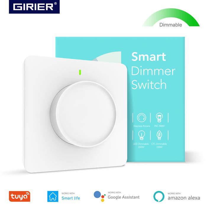 Smart Wifi Light Dimmer Switch, Dimmable Rotary Wall Switch EU