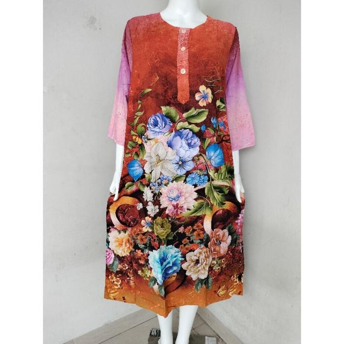 daster kuda mas bahan katun lengan 3/4 panjang 116cm