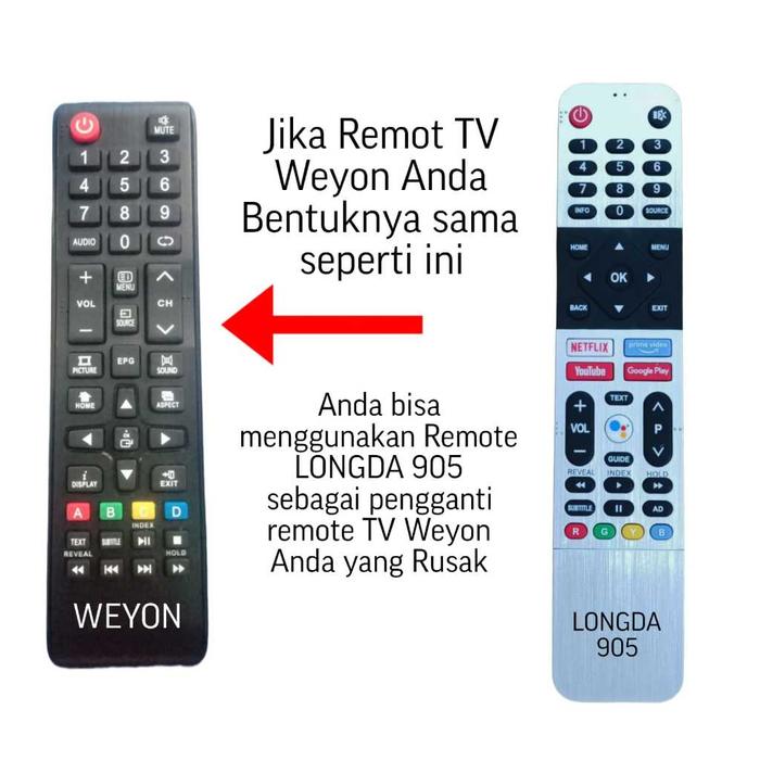 Remot Pengganti untuk  Smart TV Android Coocaa Dan Weyon  LONGDA COKA 905