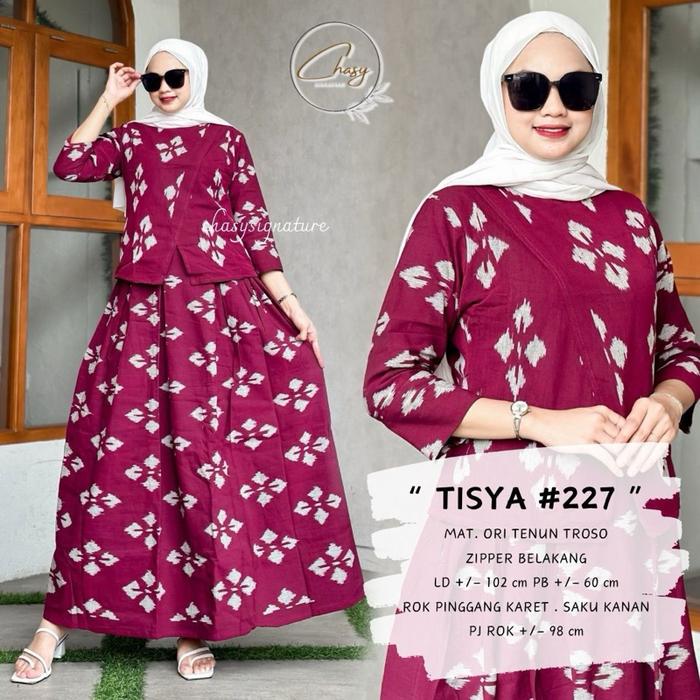 Tisya Set by Chasy setelan tenun troso setelan kerja setelan kondangan batik tenun wanita kekinian M