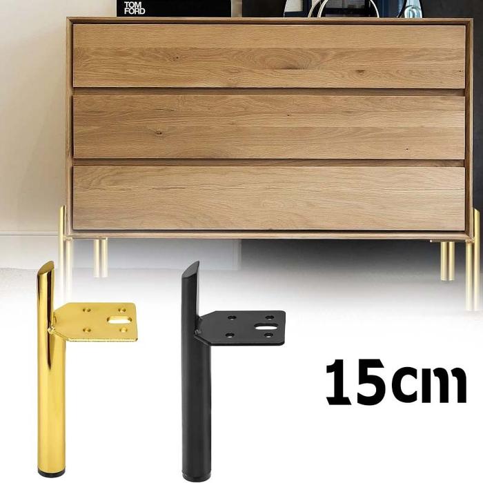 15Cm Kaki Kursi Besi Gold Kaki Sofa Gold/Hitam Minimalis Kaki Lemari/Sofa/Furniture Kaki Kursi Besi