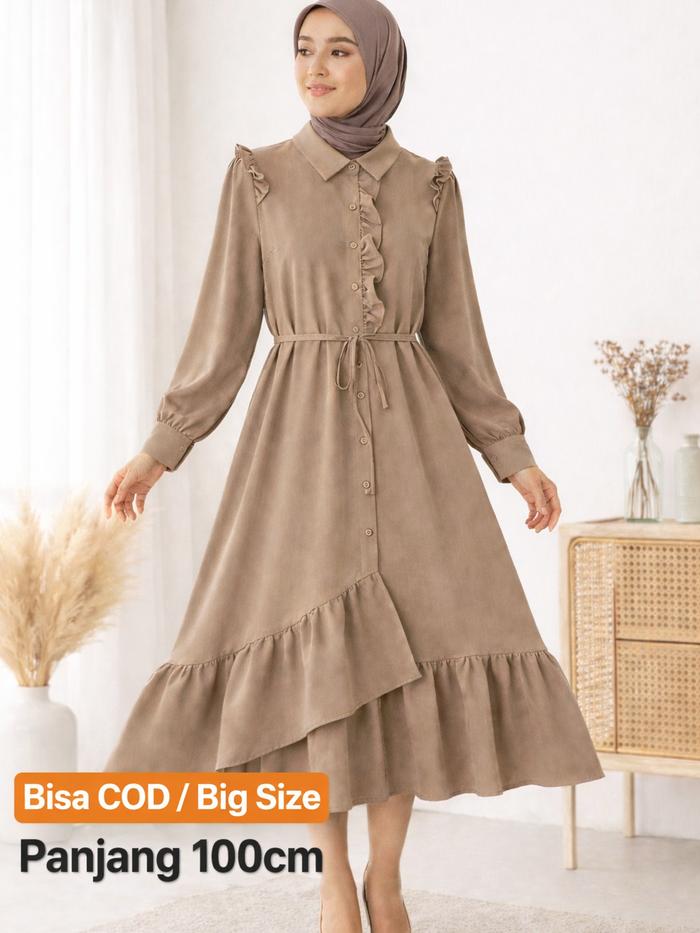 Baju Tunik Wanita Jumbo Kekinian Ld 100 110 120 130 140 / Mina Tunik Polos Atasan Muslim Nyaman
