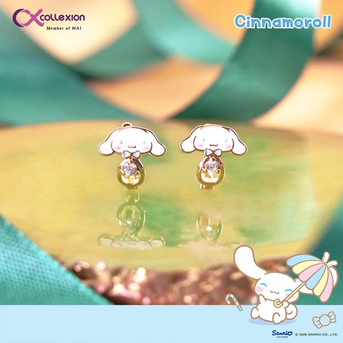 Anting Clip Anak Lapis Emas Collexion Dreamy Cinnamoroll Cloud Ear Clip Gold Plated Earclip Gold