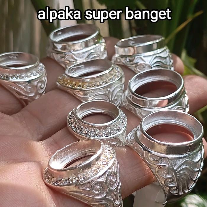 ring titanium /ring alpaka emban batu / ring batu akik