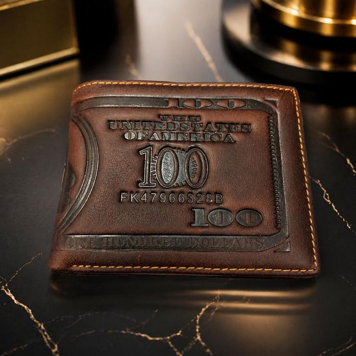DOMPET KULIT ASLI MOTIF DOLLAR