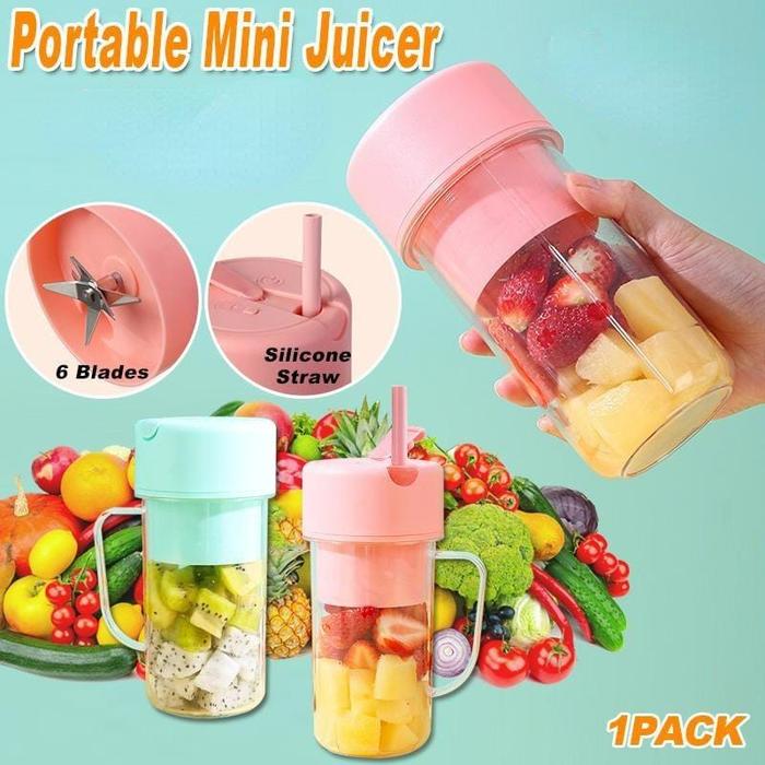 HBM Blender Jus Buah Gelas Sedotan Blender Mini Usb Portable Juicer Cup