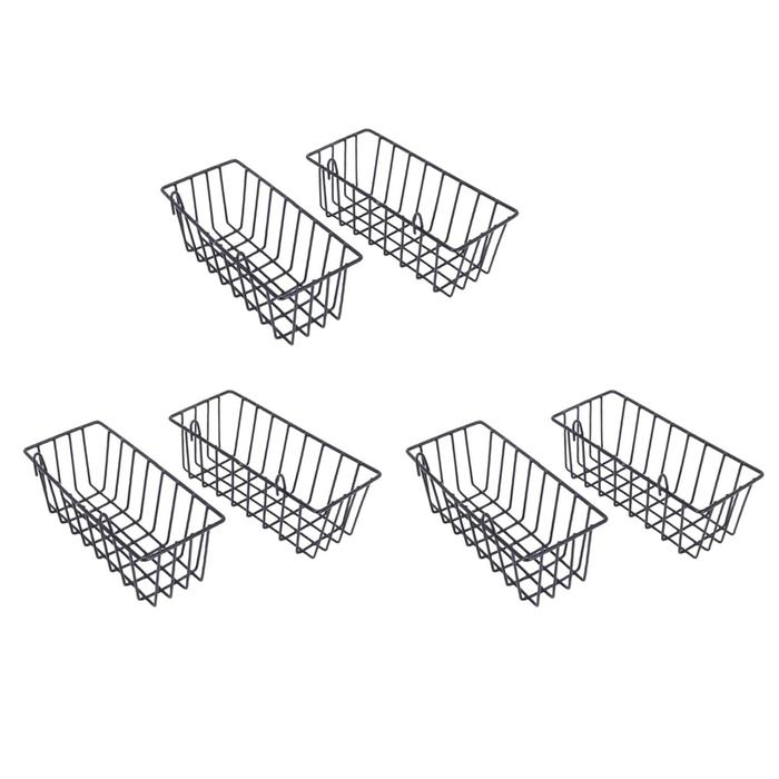6 Pack Wall Grid Panel Hanging Wire Basket,Grid Wall Storage