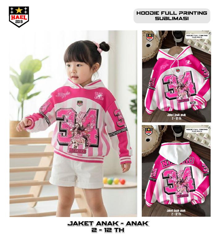 Jaket Anak Perempuan Premium Usia 2 - 12 Tahun Hoodie Anak Karakter Anime Jepang NEZUKO Jaket Anak W