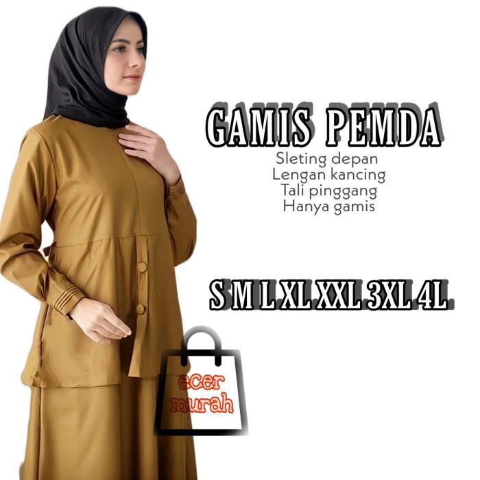 Teratas BAJU GAMIS SERAGAM PEMDA PNS KHAKI WANITA JUMBO