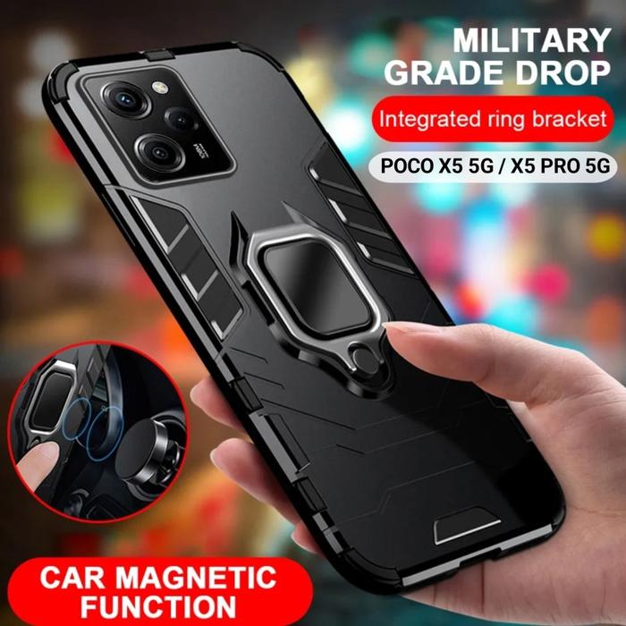 CASE XIAOMI POCO X5 5G / POCO X5 PRO 5G / POCO X3 GT RUGGED ARMOR ROBOT STANDING IRING