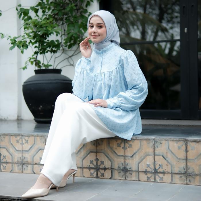 Noor Scarf - Monogram Blouse (Blouse/atasan/monogram/motif/pattern/kemeja wanita)