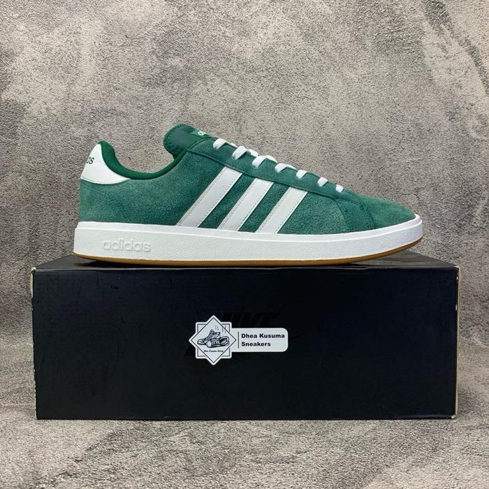 Sepatu Second Casual Adidas Grand Court 2.0 Green Suede Size 46 insole 29,5 cm Original Guarantee 10